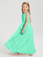 Boho Robes de Demoiselle d'Honneur Longues en Mousseline Turquoise