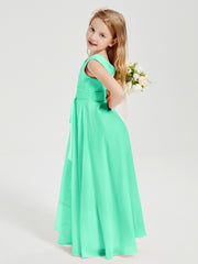 Boho Robes de Demoiselle d'Honneur Longues en Mousseline Turquoise