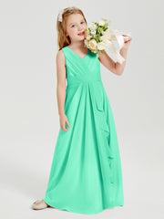 Boho Robes de Demoiselle d'Honneur Longues en Mousseline Turquoise