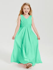 Boho Robes de Demoiselle d'Honneur Longues en Mousseline Turquoise