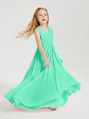 Boho Robes de Demoiselle d'Honneur Longues en Mousseline Turquoise