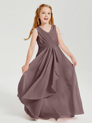 Boho Robes de Demoiselle d'Honneur Longues en Mousseline Vintage Mauve