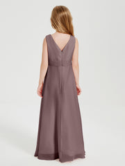 Boho Robes de Demoiselle d'Honneur Longues en Mousseline Vintage Mauve