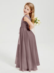 Boho Robes de Demoiselle d'Honneur Longues en Mousseline Vintage Mauve