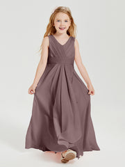 Boho Robes de Demoiselle d'Honneur Longues en Mousseline Vintage Mauve