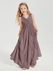 Boho Robes de Demoiselle d'Honneur Longues en Mousseline Vintage Mauve