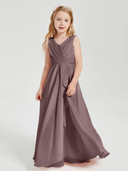 Boho Robes de Demoiselle d'Honneur Longues en Mousseline Vintage Mauve