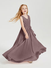 Boho Robes de Demoiselle d'Honneur Longues en Mousseline Vintage Mauve