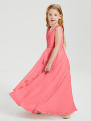 Boho Robes de Demoiselle d'Honneur Longues en Mousseline Pastèque