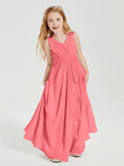 Boho Robes de Demoiselle d'Honneur Longues en Mousseline Pastèque