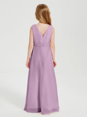 Boho Robes de Demoiselle d'Honneur Longues en Mousseline Glycine