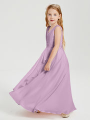 Boho Robes de Demoiselle d'Honneur Longues en Mousseline Glycine