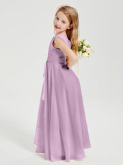 Boho Robes de Demoiselle d'Honneur Longues en Mousseline Glycine