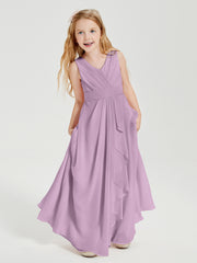 Boho Robes de Demoiselle d'Honneur Longues en Mousseline Glycine
