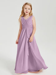 Boho Robes de Demoiselle d'Honneur Longues en Mousseline Glycine