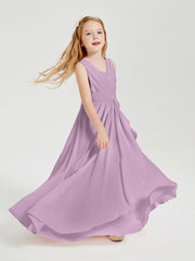 Boho Robes de Demoiselle d'Honneur Longues en Mousseline Glycine