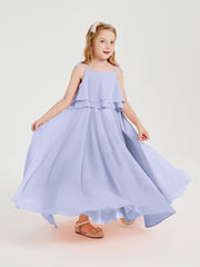 Robes de Demoiselle d'Honneur Junior en Mousseline avec Nœud Papillon Lavande
