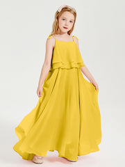 Robes de Demoiselle d'Honneur Junior en Mousseline avec Nœud Papillon Souci