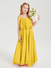 Robes de Demoiselle d'Honneur Junior en Mousseline avec Nœud Papillon Souci