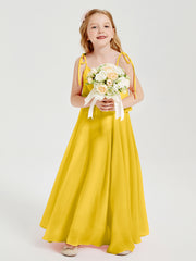 Robes de Demoiselle d'Honneur Junior en Mousseline avec Nœud Papillon Souci
