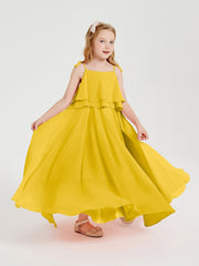 Robes de Demoiselle d'Honneur Junior en Mousseline avec Nœud Papillon Souci