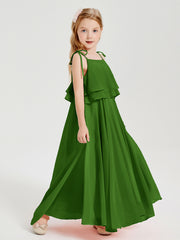 Robes de Demoiselle d'Honneur Junior en Mousseline avec Nœud Papillon Mousse
