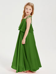 Robes de Demoiselle d'Honneur Junior en Mousseline avec Nœud Papillon Mousse