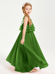 Robes de Demoiselle d'Honneur Junior en Mousseline avec Nœud Papillon Mousse