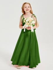 Robes de Demoiselle d'Honneur Junior en Mousseline avec Nœud Papillon Mousse