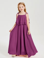 Robes de Demoiselle d'Honneur Junior en Mousseline avec Nœud Papillon Orchidee