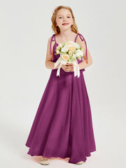 Robes de Demoiselle d'Honneur Junior en Mousseline avec Nœud Papillon Orchidee