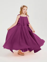 Robes de Demoiselle d'Honneur Junior en Mousseline avec Nœud Papillon Orchidee