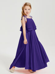 Robes de Demoiselle d'Honneur Junior en Mousseline avec Nœud Papillon Régence