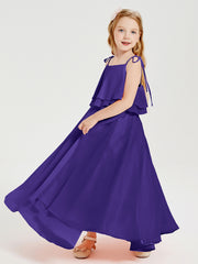 Robes de Demoiselle d'Honneur Junior en Mousseline avec Nœud Papillon Régence