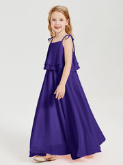 Robes de Demoiselle d'Honneur Junior en Mousseline avec Nœud Papillon Régence