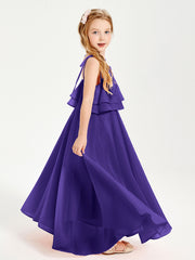 Robes de Demoiselle d'Honneur Junior en Mousseline avec Nœud Papillon Régence
