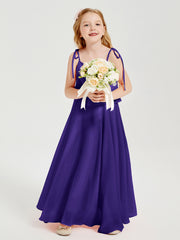 Robes de Demoiselle d'Honneur Junior en Mousseline avec Nœud Papillon Régence