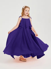 Robes de Demoiselle d'Honneur Junior en Mousseline avec Nœud Papillon Régence