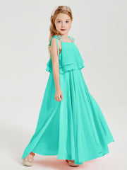 Robes de Demoiselle d'Honneur Junior en Mousseline avec Nœud Papillon Spa