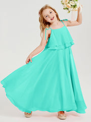 Robes de Demoiselle d'Honneur Junior en Mousseline avec Nœud Papillon Spa