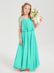 Robes de Demoiselle d'Honneur Junior en Mousseline avec Nœud Papillon Spa