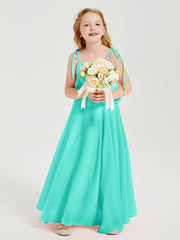 Robes de Demoiselle d'Honneur Junior en Mousseline avec Nœud Papillon Spa