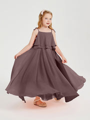 Robes de Demoiselle d'Honneur Junior en Mousseline avec Nœud Papillon Vintage Mauve