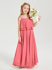 Robes de Demoiselle d'Honneur Junior en Mousseline avec Nœud Papillon Pastèque