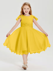 Robes de Demoiselle d'Honneur Junior en Mousseline à Longueur de Mollet Souci