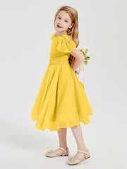 Robes de Demoiselle d'Honneur Junior en Mousseline à Longueur de Mollet Souci