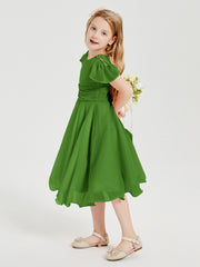 Robes de Demoiselle d'Honneur Junior en Mousseline à Longueur de Mollet Mousse