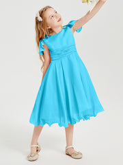 Robes de Demoiselle d'Honneur Junior en Mousseline à Longueur de Mollet Piscine