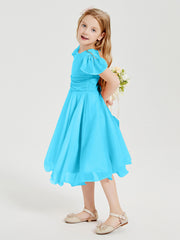 Robes de Demoiselle d'Honneur Junior en Mousseline à Longueur de Mollet Piscine