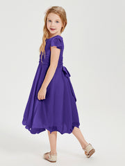 Robes de Demoiselle d'Honneur Junior en Mousseline à Longueur de Mollet Régence